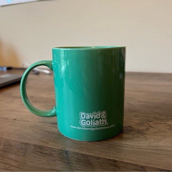 David and Goliath Hipsterpotamus Mug ~ 12 ounce ceramic ~ Green Hippo - Picture 3 of 8